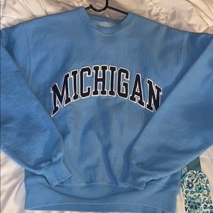 baby blue michigan crew neck
